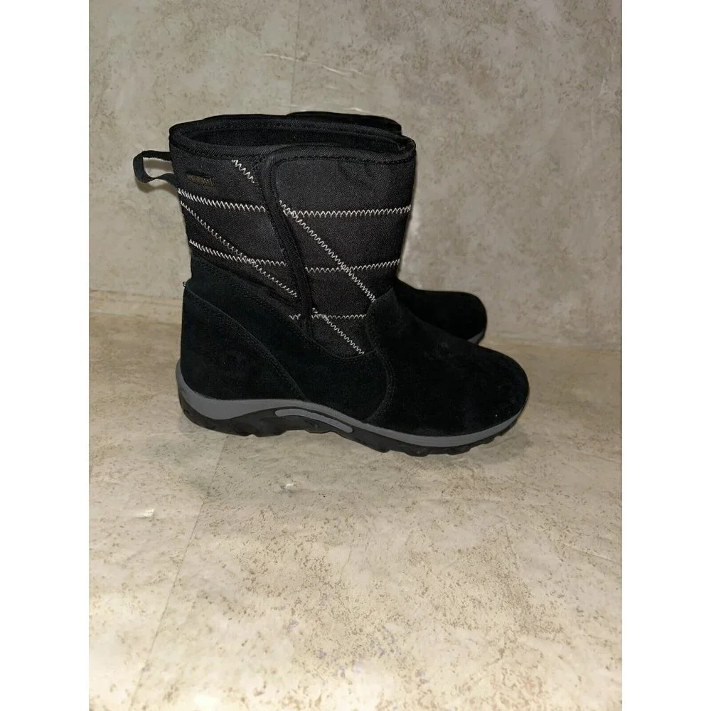 Merrell Black Jungle Moc Quilt Opti-Warm Winter Snow Boots Kids Size 5